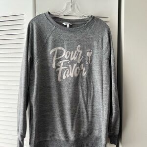 Wildfox “Pour Favor” Heather Gray Sweatshirt Size S